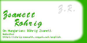 zsanett rohrig business card
